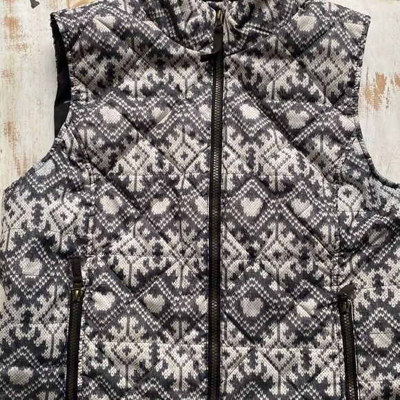 G.H. BASS & CO women’s puffer vest winter gorpcore Nordic fair isle size L EUC - Picture 6 of 16